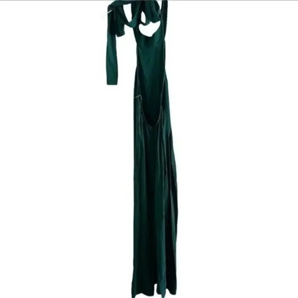 New Reformation Filippa Halter Neck Dress Sycamore Size 12 B241 - Picture 5 of 7